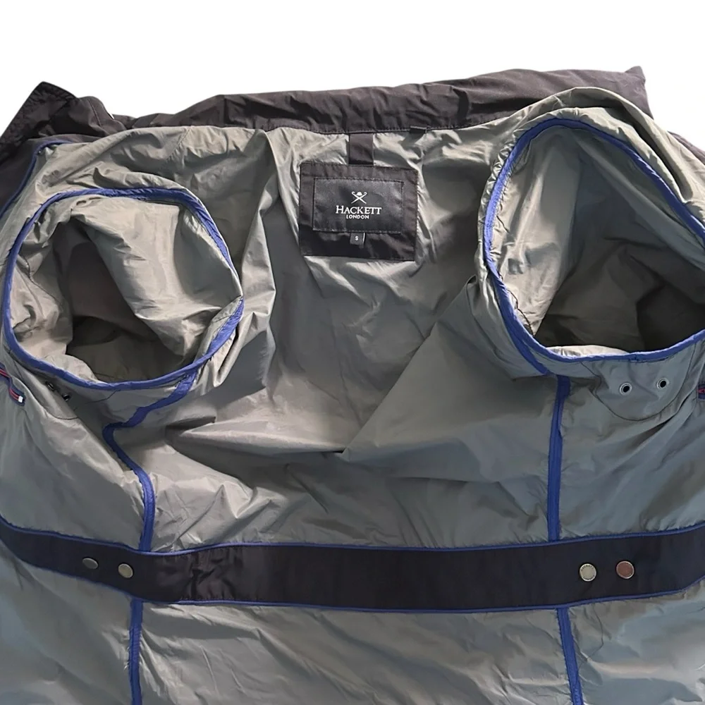 Hackett London Men’s Navy Velo-Speed Field Jacket Hood 4 Pocket Front Lined